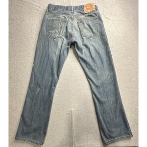 VTG Levis 527 Jeans Mens 32x34 Blue Denim Low Boot Cut Distressed 100% Cotton